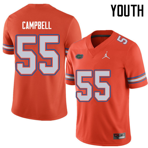 Jordan Brand Youth #55 Kyree Campbell Florida Gators College Football Jerseys Sale-Orange